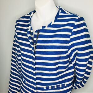GAP Striped Blazer Swing BB Jacket Modern Casual Blue White Spring Summer 2007